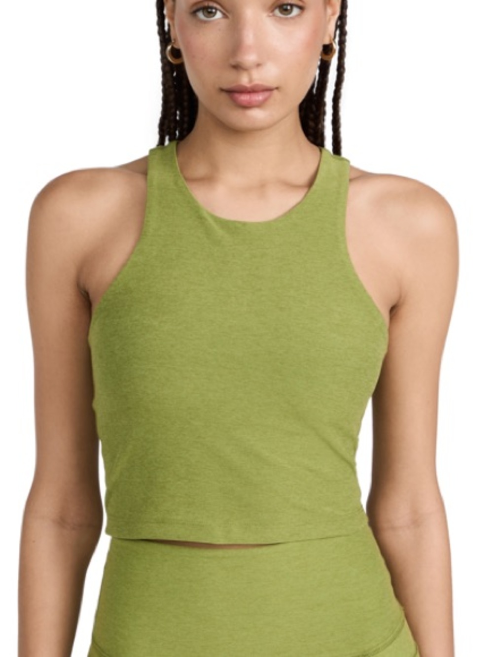 Beyond Yoga Green Cropped Focus Tank Top Size Medium